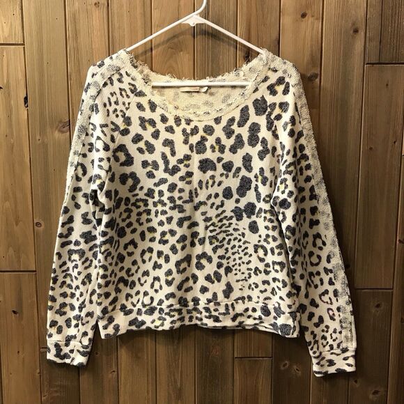 Townsen Womens Animal Print Sweatshirt Pullover Multicolored Terrycloth Sz Large - Picture 2 of 13